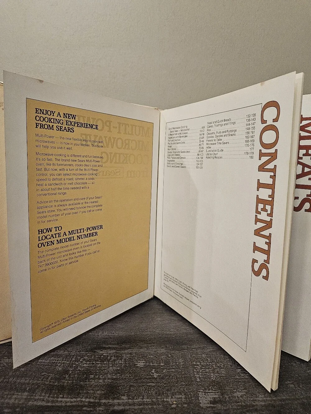 Vintage 1975 Sears Multi-Power Microwave Cooking Hardcover Cookbook